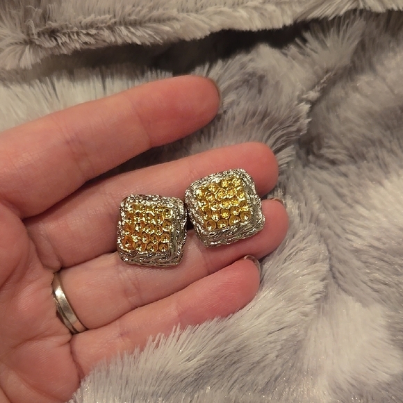 Gold & Silver Color Stainless Steel Cuff Links Brand New In Box - Picture 5 of 5